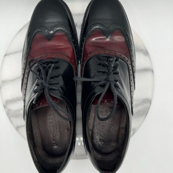 Angel Infantes Men's Leather Oxfords US 7.5 EU‎ 41 Black Burgundy Made in Spain - Picture 5 of 9